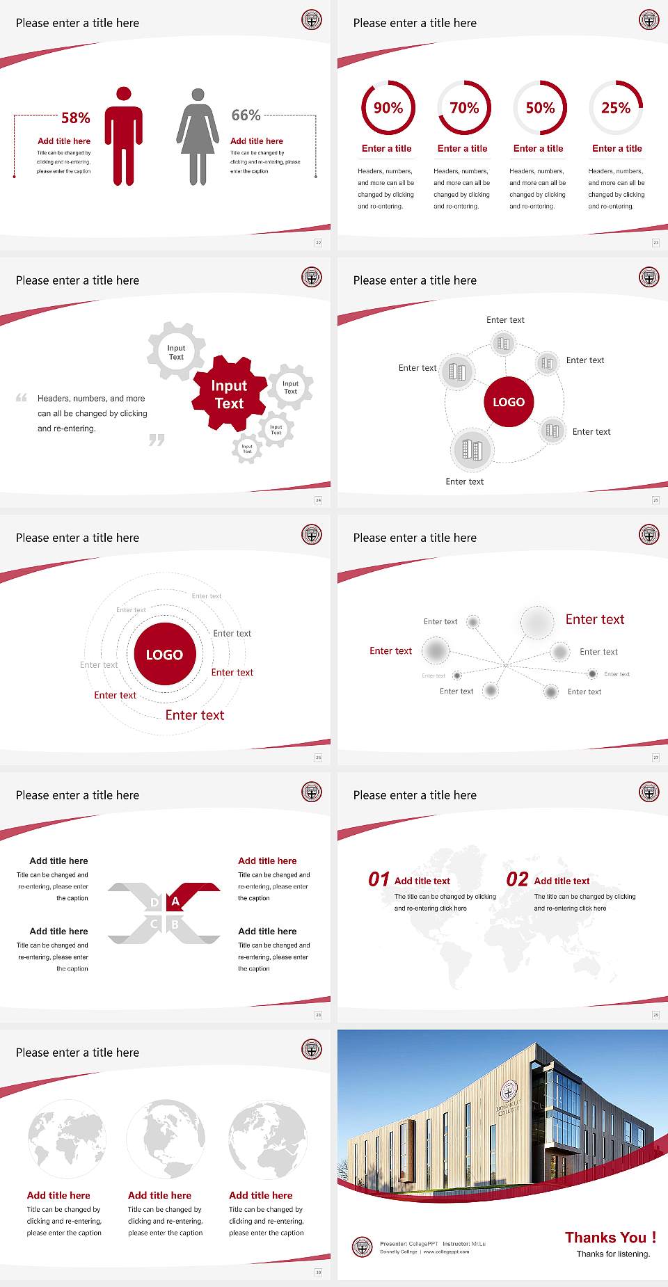 Donnelly College Course/Courseware Creation PPT Template4:3 ratio PPT effect preview image4