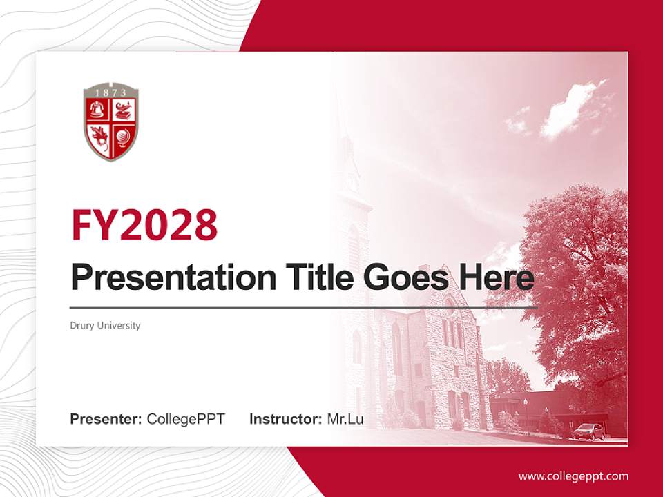 Drury University Academic Presentation/Research Findings Report PPT Template4:3 ratio PPT effect preview image5