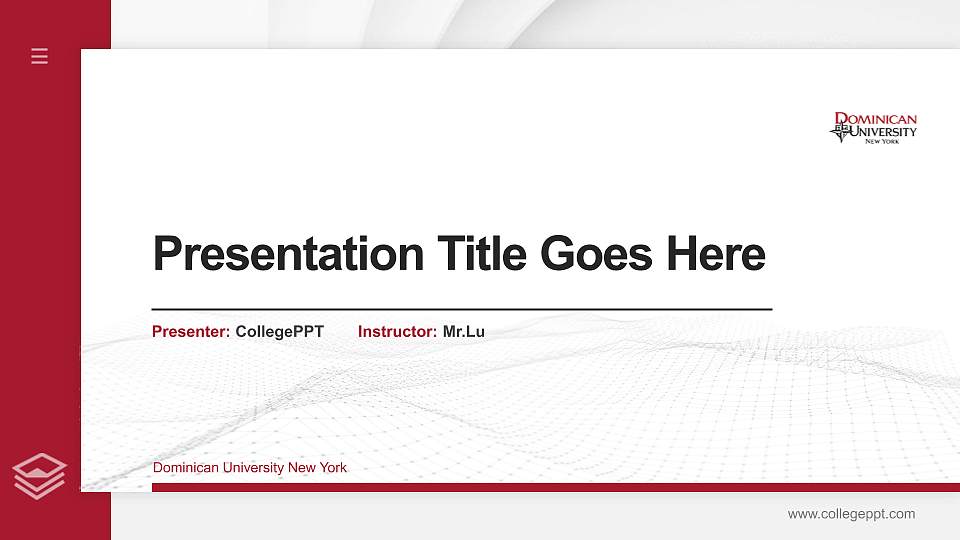 Dominican University New York Thesis Proposal/Graduation Defense PPT Template16:9 ratio PPT effect preview image