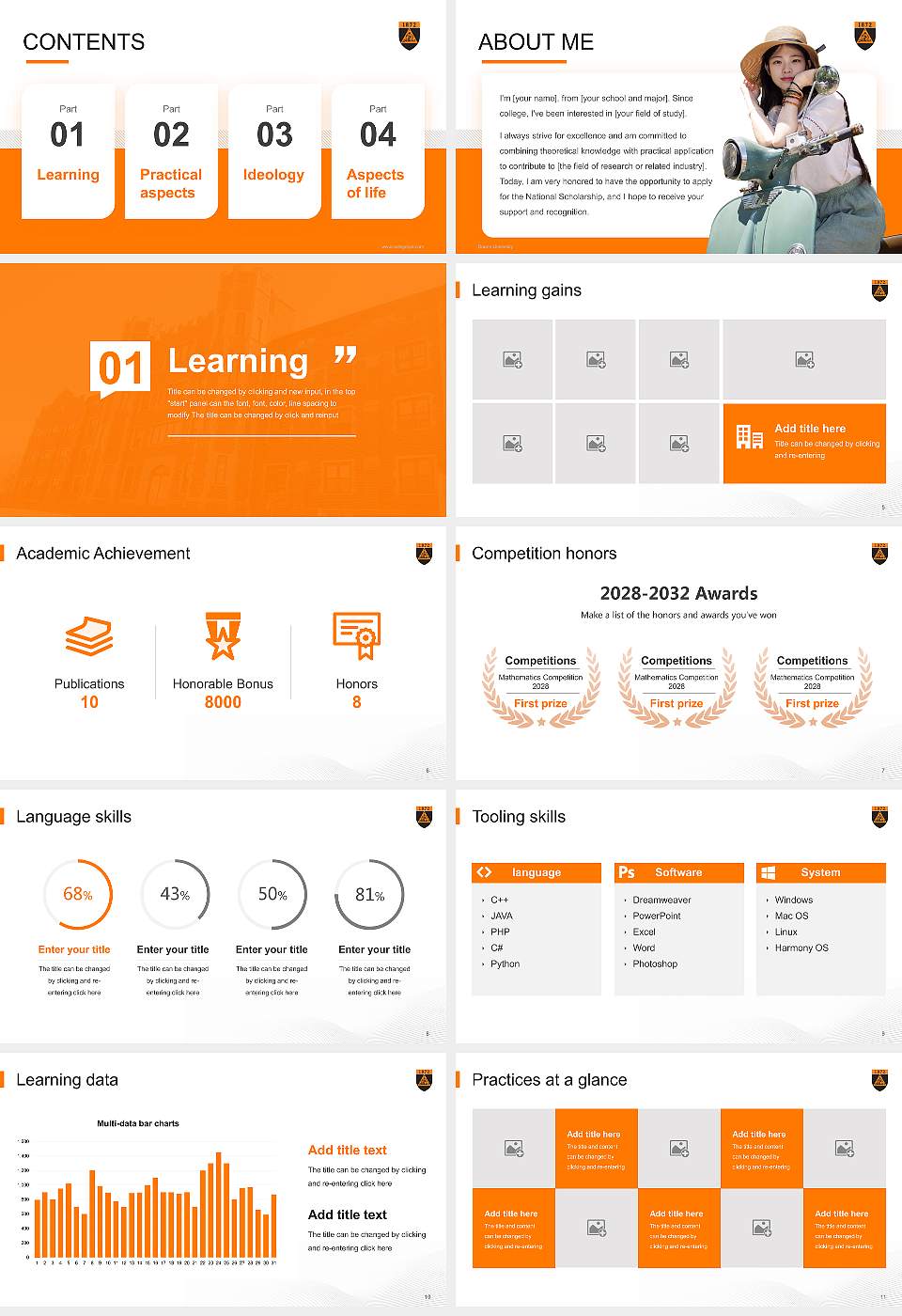 Doane University National Scholarship Defense PPT Template16:9 ratio PPT effect preview image2