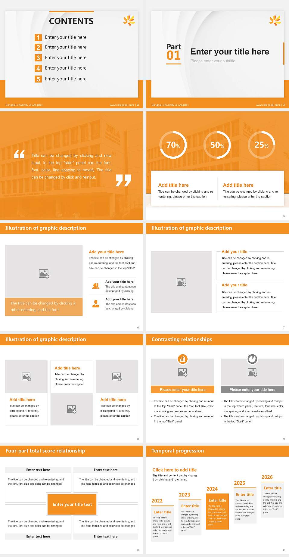 Dongguk University Los Angeles Thesis Proposal/Graduation Defense PPT Template4:3 ratio PPT effect preview image2