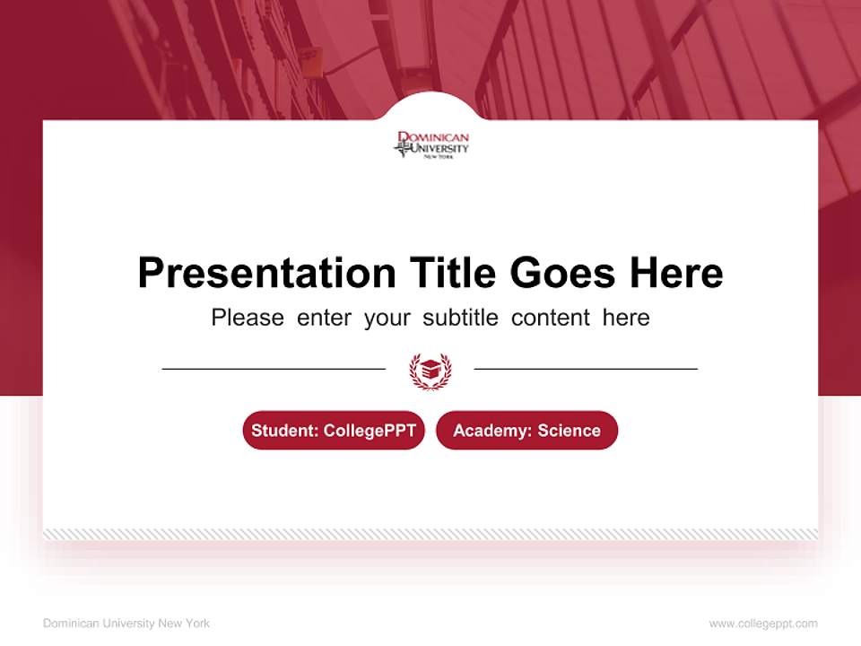 Dominican University New York National Scholarship Defense PPT Template4:3 ratio PPT effect preview image4