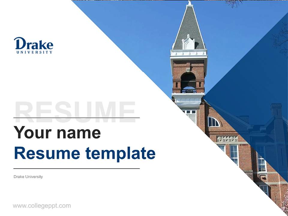 Drake University Resume PPT Template4:3 ratio PPT effect preview image5