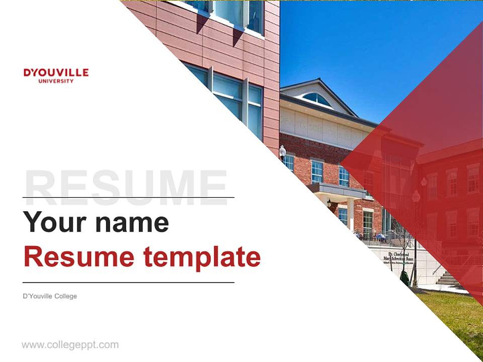 D’Youville College Resume PPT Template4:3 ratio PPT effect preview image5