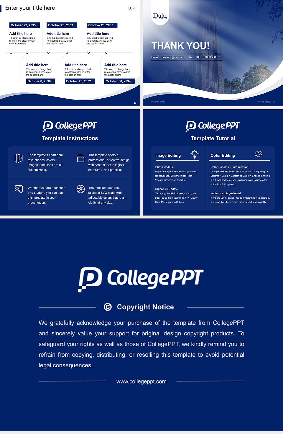 Duke University Lecture Sharing and Networking Event PPT Template4:3 ratio PPT effect preview image4