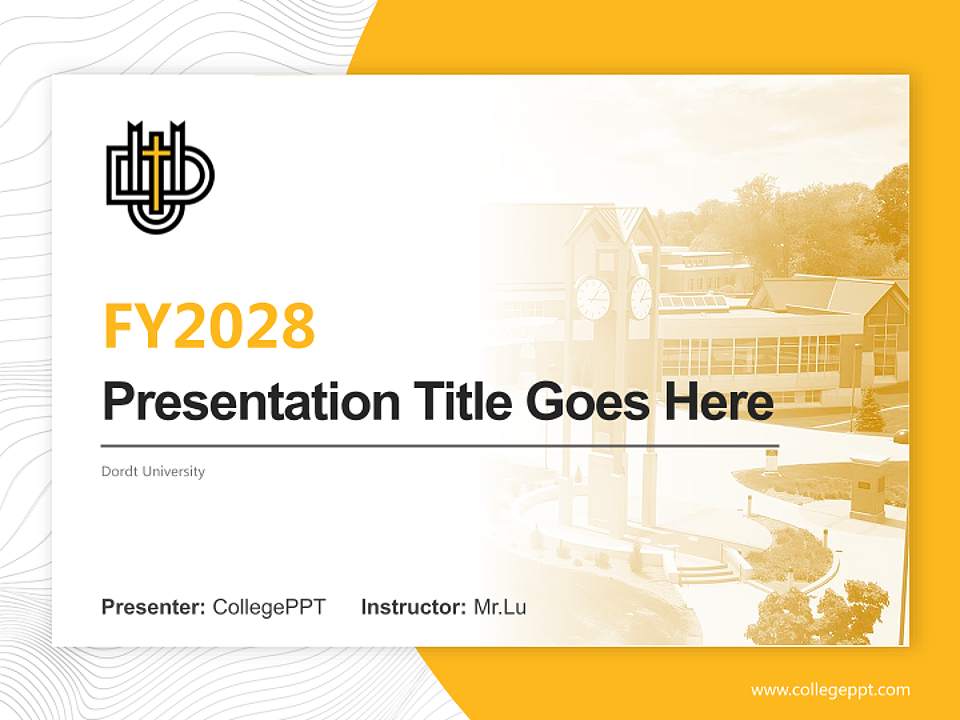 Dordt University Academic Presentation/Research Findings Report PPT Template4:3 ratio PPT effect preview image5