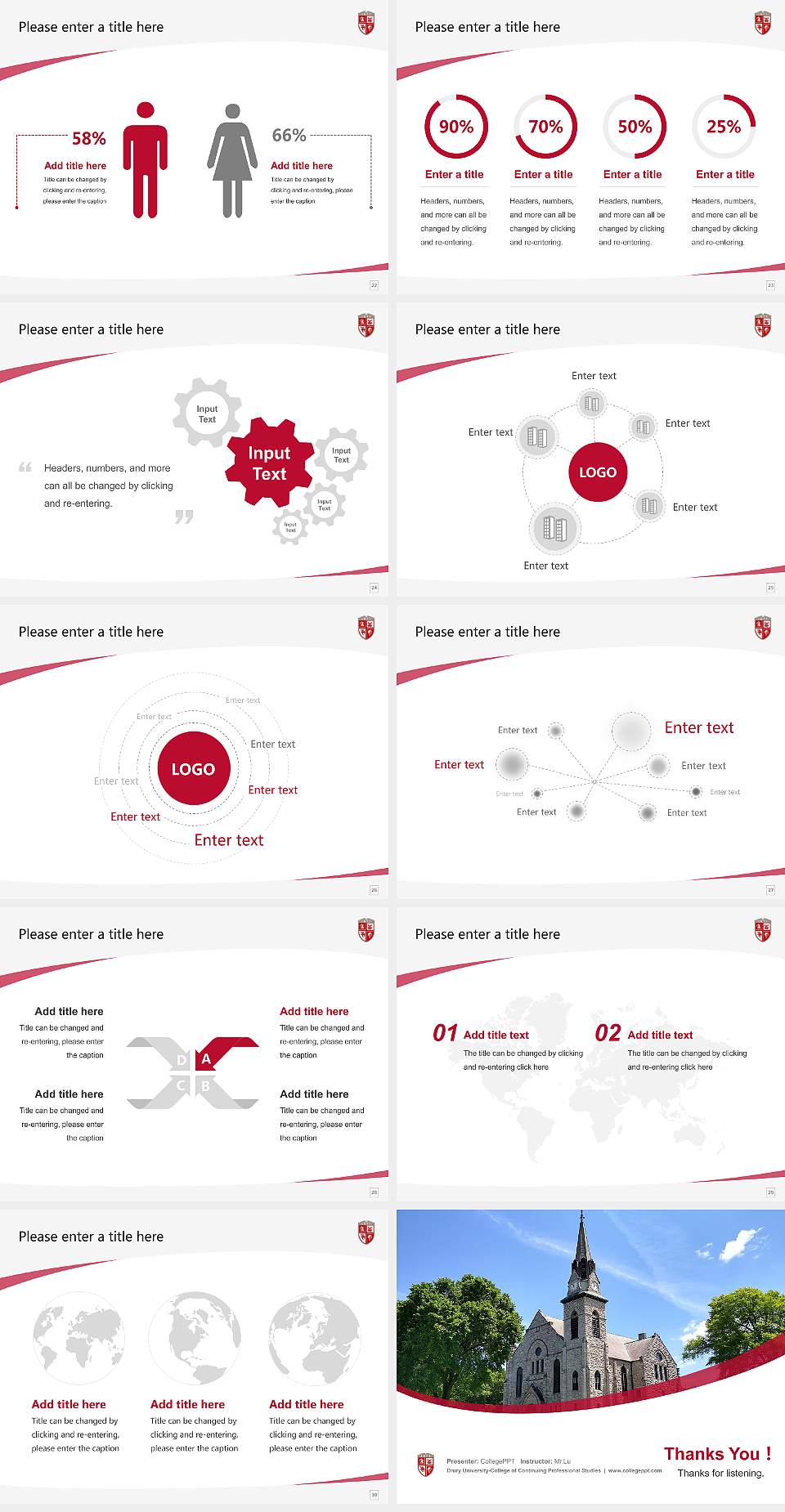 Drury University-College of Continuing Professional Studies Course/Courseware Creation PPT Template4:3 ratio PPT effect preview image4