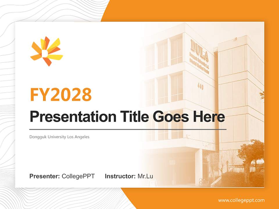 Dongguk University Los Angeles Academic Presentation/Research Findings Report PPT Template4:3 ratio PPT effect preview image5
