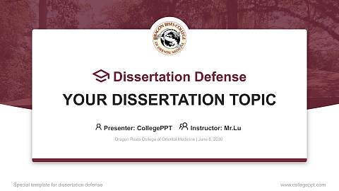 Dragon Rises College of Oriental Medicine Graduation Thesis Defense PPT Template