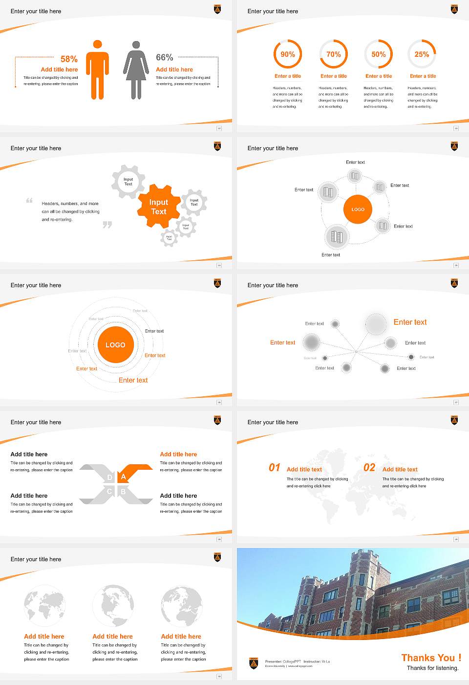 Doane University Course/Courseware Creation PPT Template16:9 ratio PPT effect preview image4