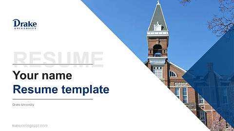 Drake University Resume PPT Template