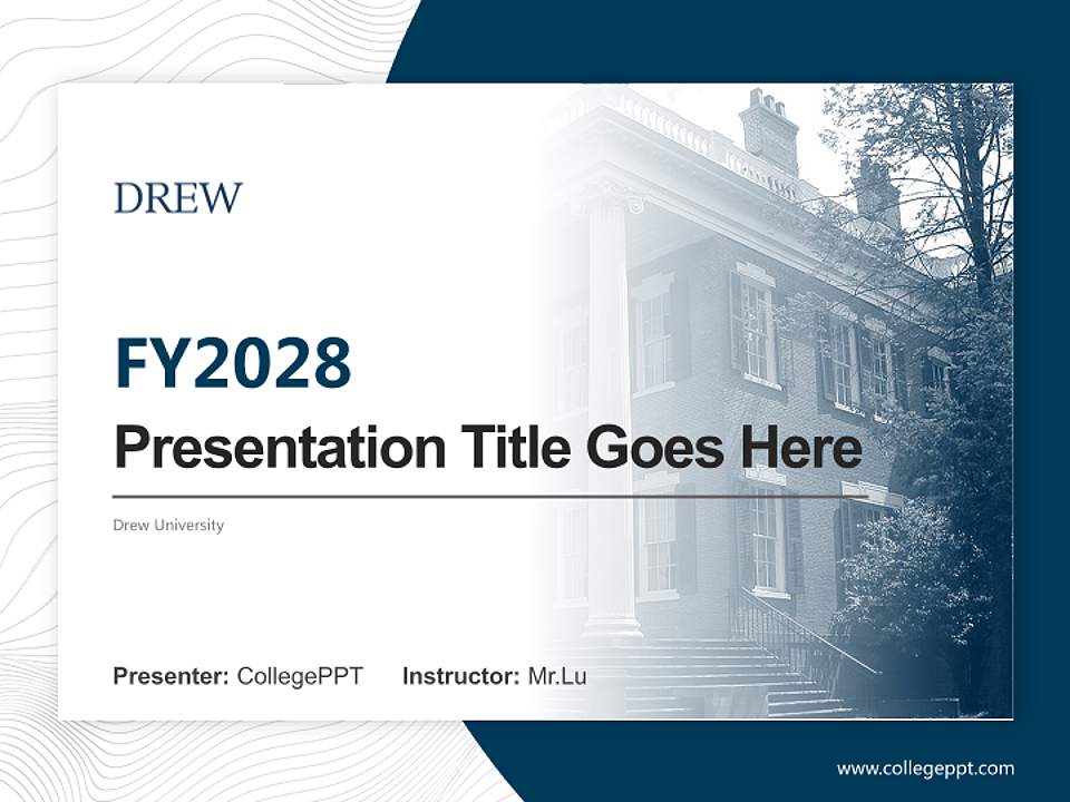 Drew University Academic Presentation/Research Findings Report PPT Template4:3 ratio PPT effect preview image5