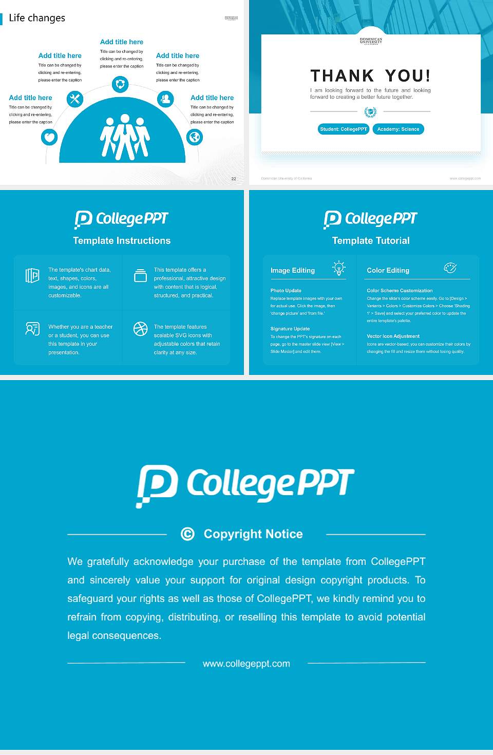 Dominican University of California National Scholarship Defense PPT Template4:3 ratio PPT effect preview image4