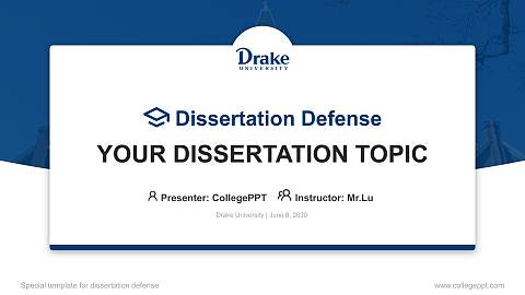 Drake University Graduation Thesis Defense PPT Template