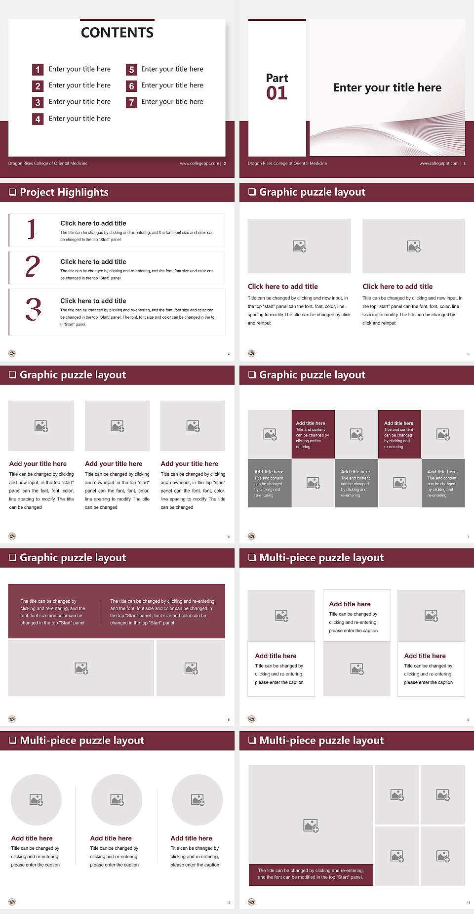 Dragon Rises College of Oriental Medicine General Purpose PPT Template4:3 ratio PPT effect preview image2
