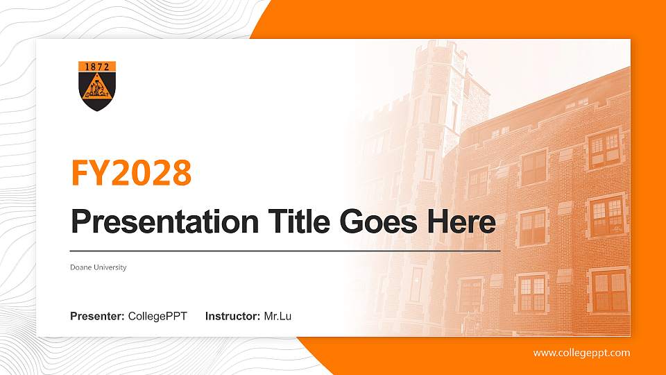 Doane University Academic Presentation/Research Findings Report PPT Template16:9 ratio PPT effect preview image