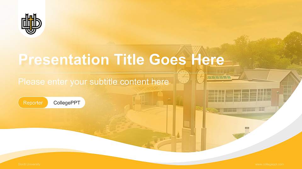 Dordt University Lecture Sharing and Networking Event PPT Template16:9 ratio PPT effect preview image