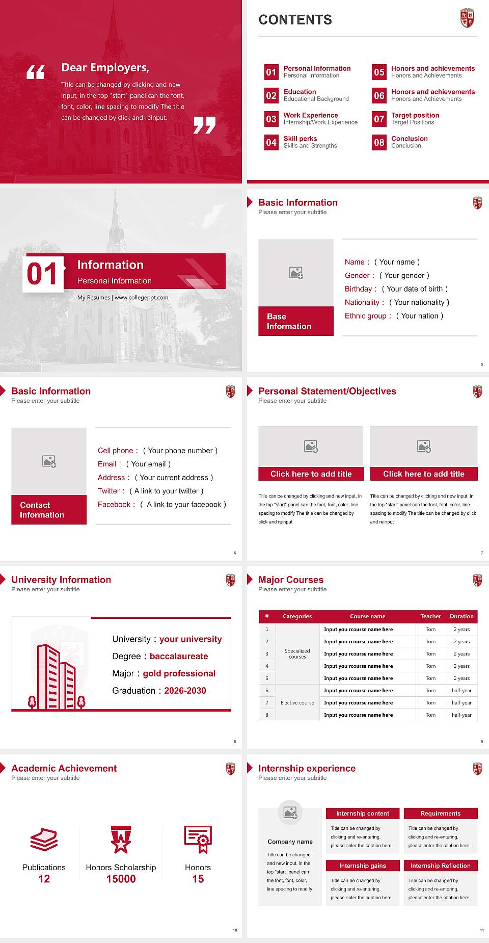 Drury University-College of Continuing Professional Studies Resume PPT Template4:3 ratio PPT effect preview image2