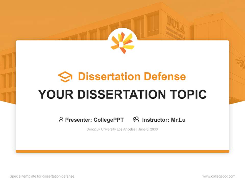 Dongguk University Los Angeles Graduation Thesis Defense PPT Template4:3 ratio PPT effect preview image7