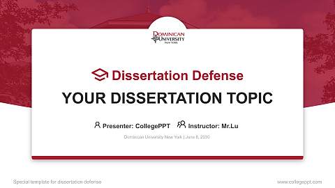 Dominican University New York Graduation Thesis Defense PPT Template