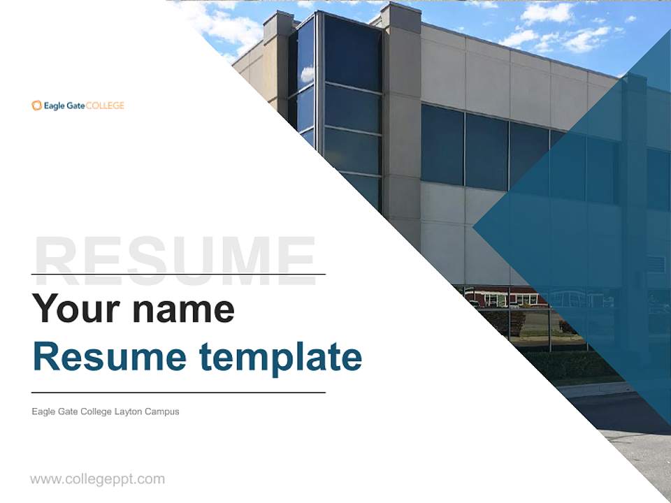 Eagle Gate College Layton Campus Resume PPT Template4:3 ratio PPT effect preview image5