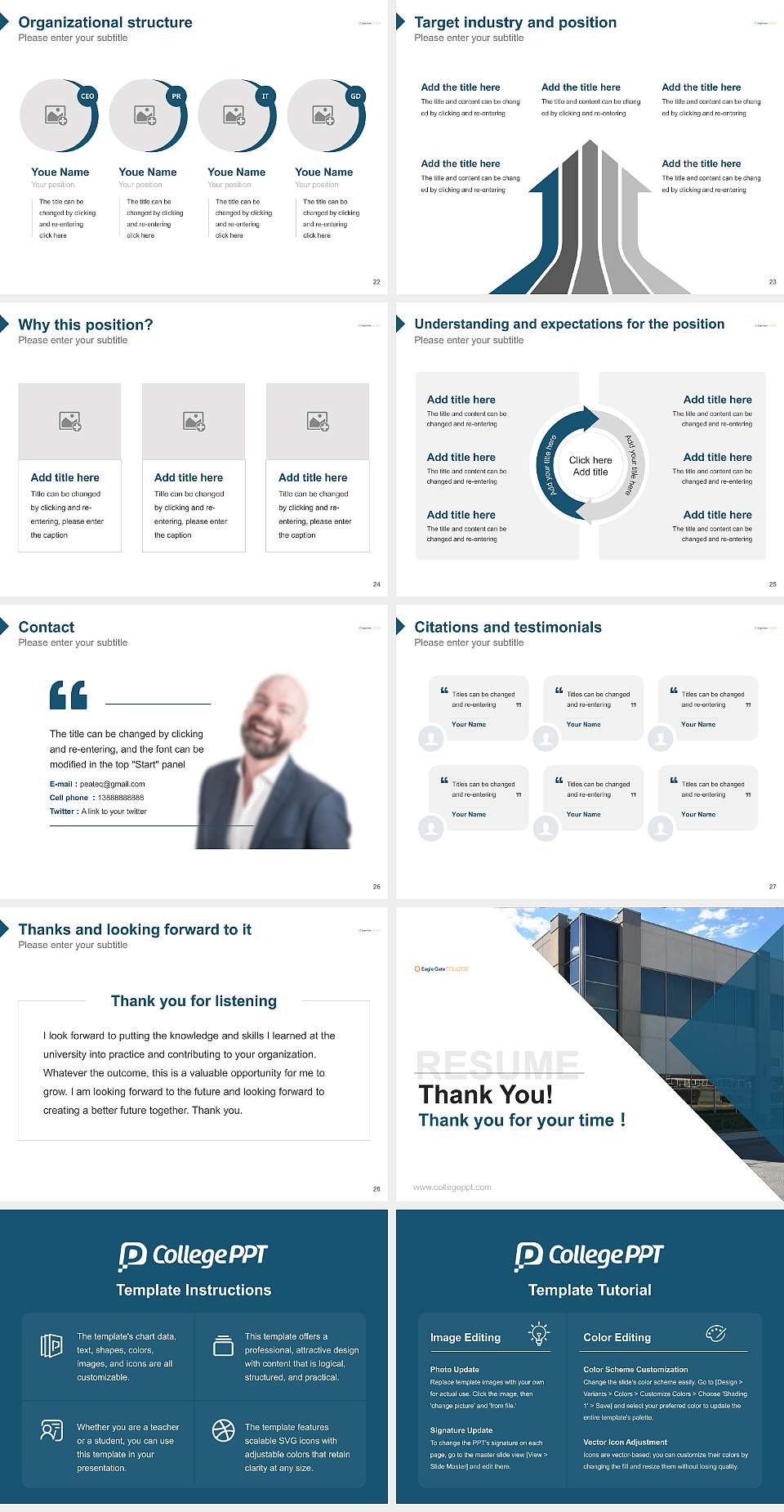 Eagle Gate College Layton Campus Resume PPT Template4:3 ratio PPT effect preview image4