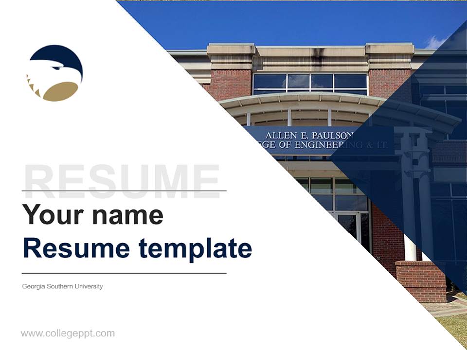 Georgia Southern University Resume PPT Template4:3 ratio PPT effect preview image5