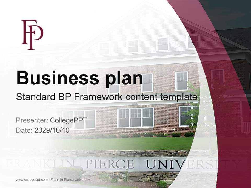 Franklin Pierce University Competition/Entrepreneurship Contest PPT Template4:3 ratio PPT effect preview image9