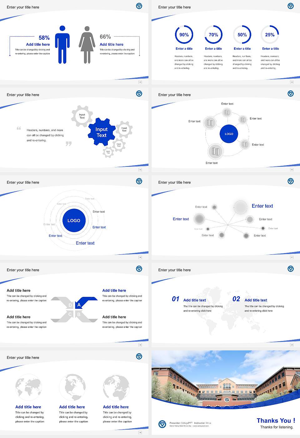 Grand Valley State University Course/Courseware Creation PPT Template16:9 ratio PPT effect preview image4