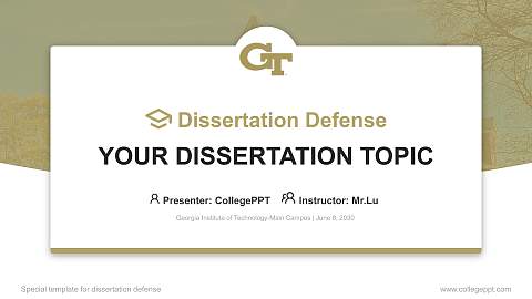 Georgia Institute of Technology-Main Campus Graduation Thesis Defense PPT Template
