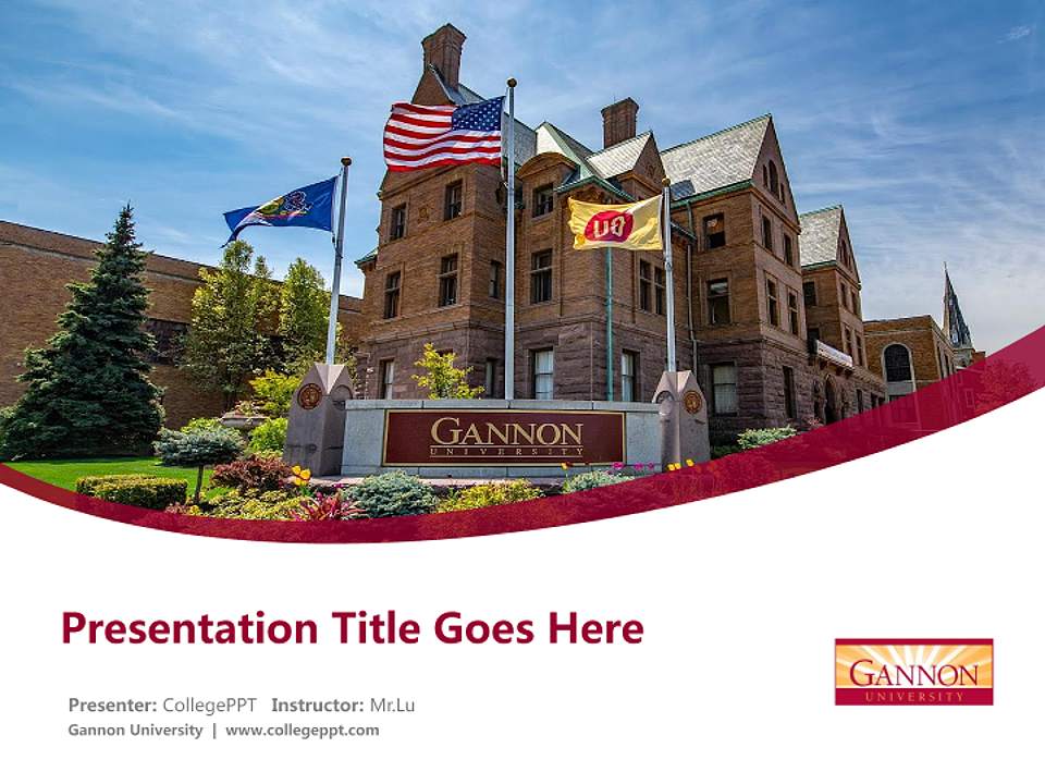 Gannon University Course/Courseware Creation PPT Template4:3 ratio PPT effect preview image5