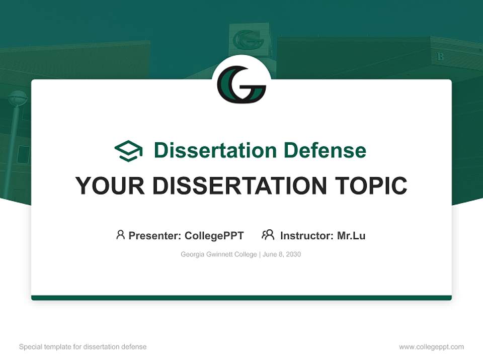 Georgia Gwinnett College Graduation Thesis Defense PPT Template4:3 ratio PPT effect preview image7