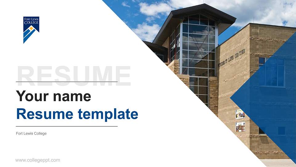 Fort Lewis College Resume PPT Template16:9 ratio PPT effect preview image