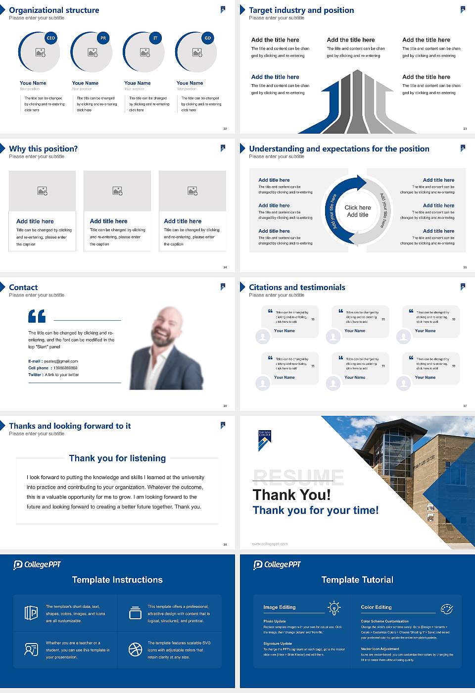 Fort Lewis College Resume PPT Template16:9 ratio PPT effect preview image4