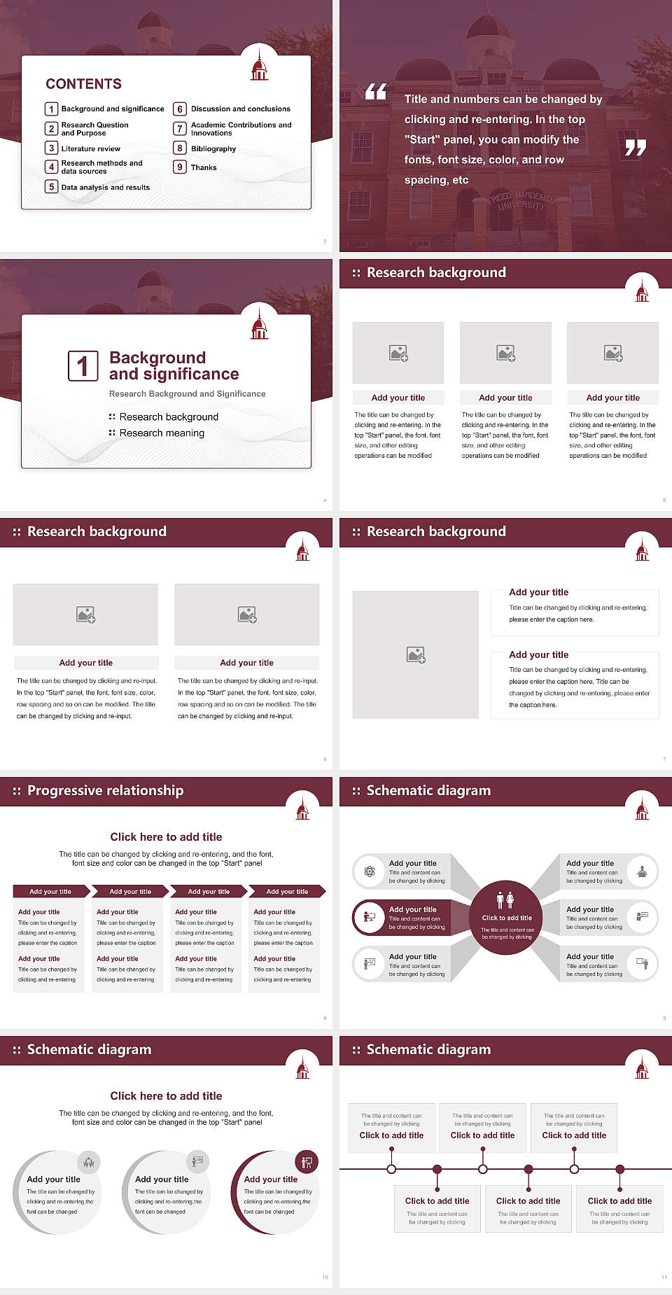 Freed-Hardeman University Graduation Thesis Defense PPT Template4:3 ratio PPT effect preview image2