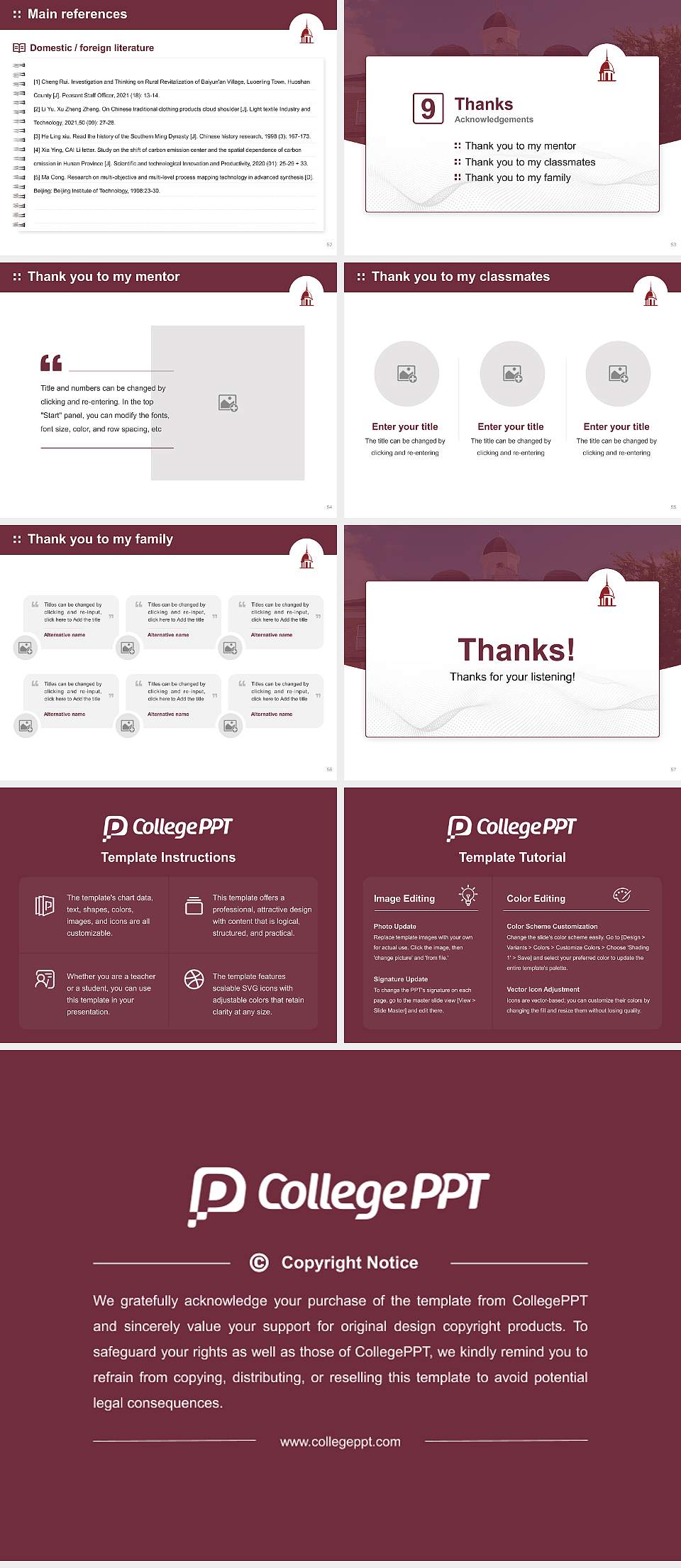 Freed-Hardeman University Graduation Thesis Defense PPT Template4:3 ratio PPT effect preview image7