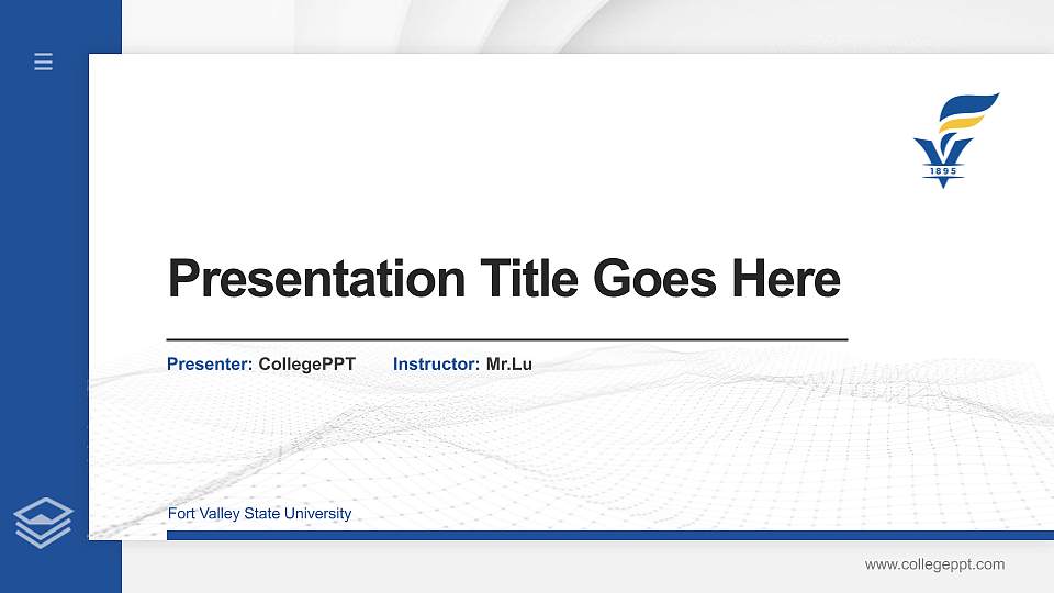 Fort Valley State University Thesis Proposal/Graduation Defense PPT Template16:9 ratio PPT effect preview image