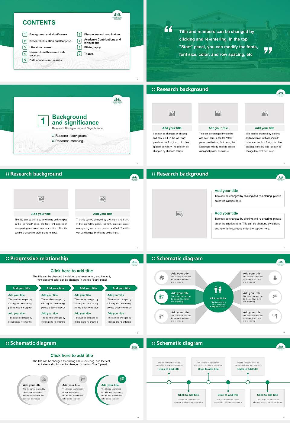 Greensboro College Graduation Thesis Defense PPT Template16:9 ratio PPT effect preview image2