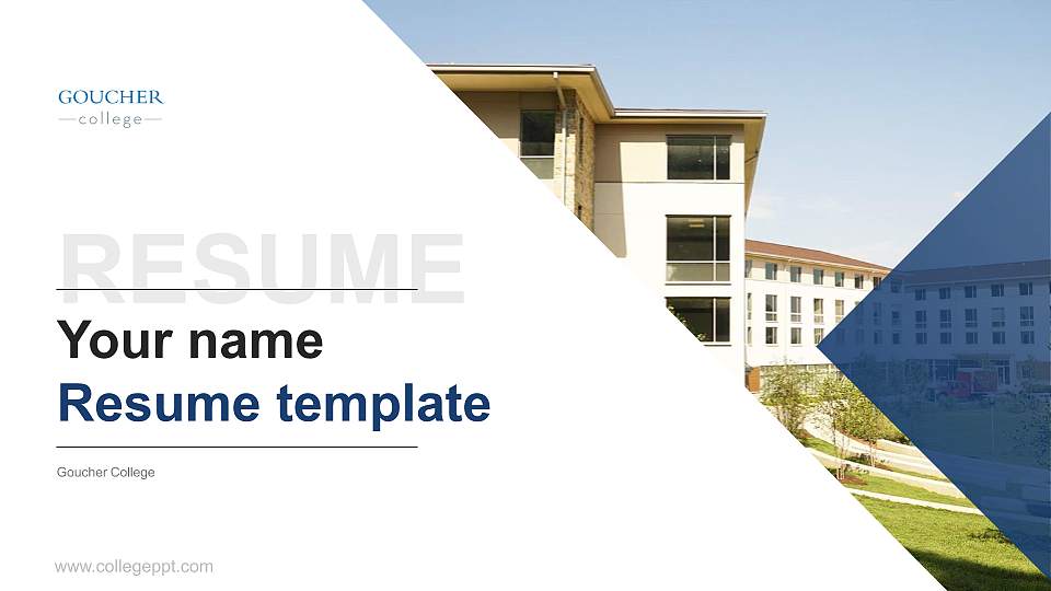 Goucher College Resume PPT Template16:9 ratio PPT effect preview image