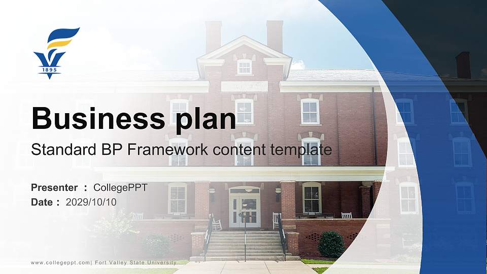 Fort Valley State University Competition/Entrepreneurship Contest PPT Template16:9 ratio PPT effect preview image