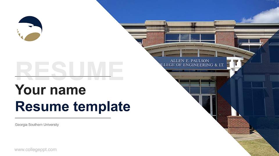 Georgia Southern University Resume PPT Template16:9 ratio PPT effect preview image