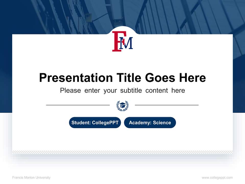 Francis Marion University National Scholarship Defense PPT Template4:3 ratio PPT effect preview image4