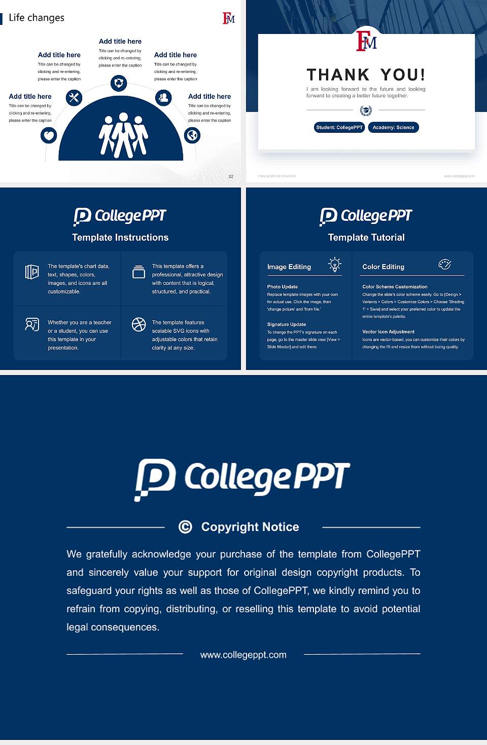 Francis Marion University National Scholarship Defense PPT Template4:3 ratio PPT effect preview image4