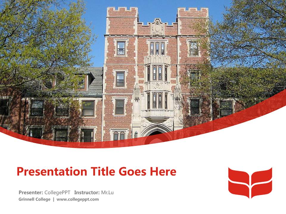 Grinnell College Course/Courseware Creation PPT Template4:3 ratio PPT effect preview image5