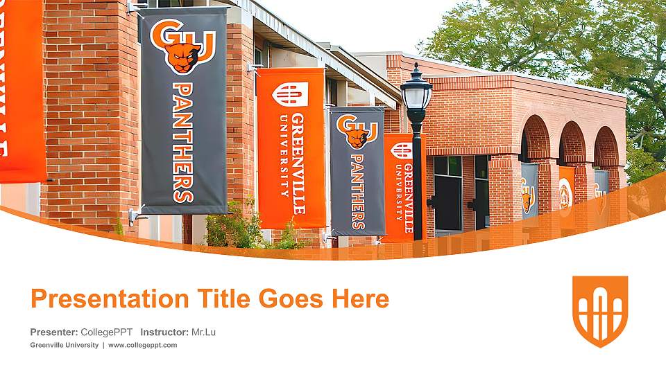 Greenville University Course/Courseware Creation PPT Template16:9 ratio PPT effect preview image