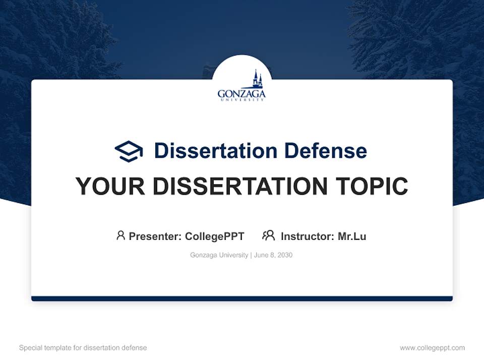 Gonzaga University Graduation Thesis Defense PPT Template4:3 ratio PPT effect preview image7