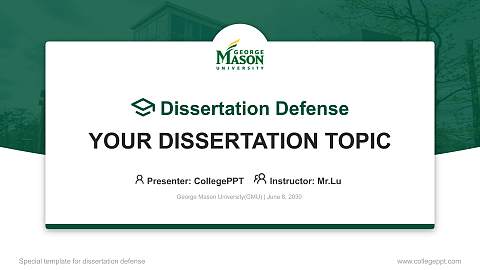 George Mason University(GMU) Graduation Thesis Defense PPT Template