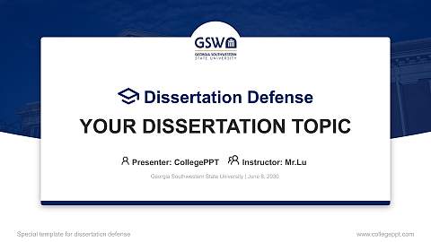 Georgia Southwestern State University Graduation Thesis Defense PPT Template
