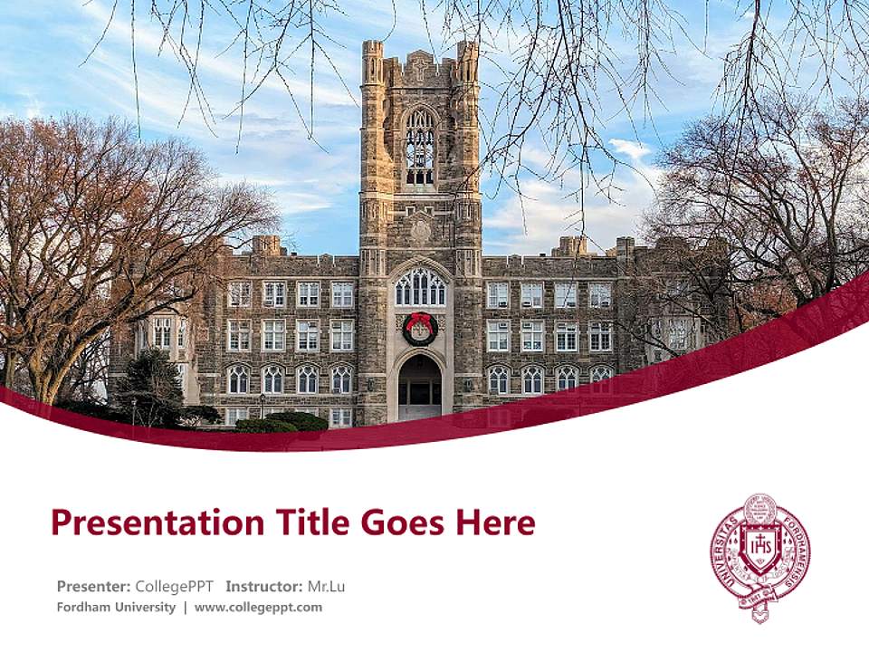 Fordham University Course/Courseware Creation PPT Template4:3 ratio PPT effect preview image5