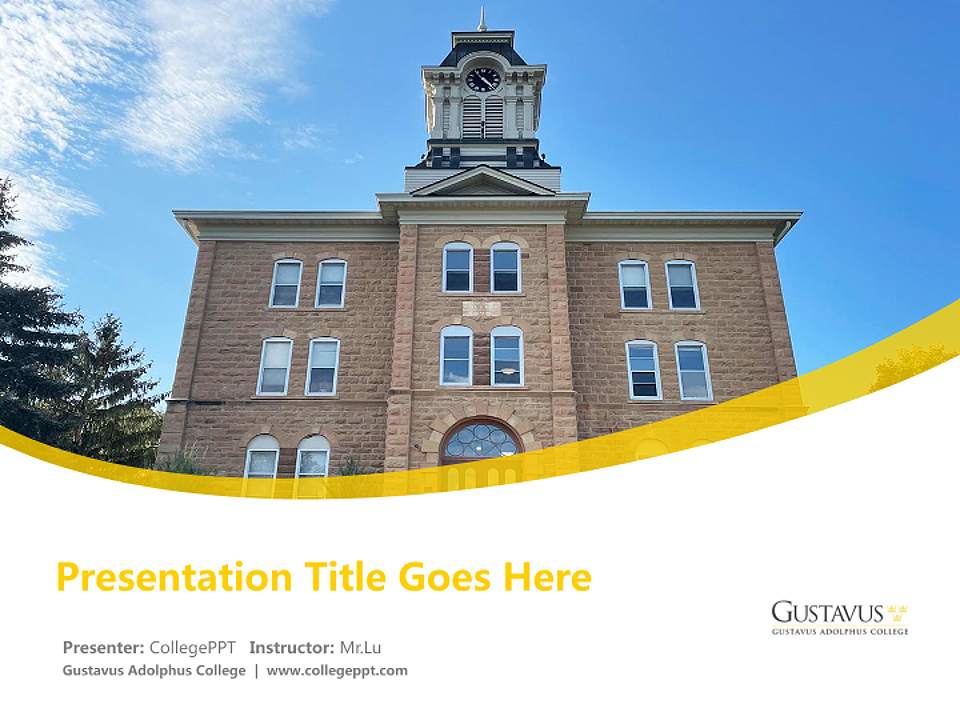 Gustavus Adolphus College Course/Courseware Creation PPT Template4:3 ratio PPT effect preview image5